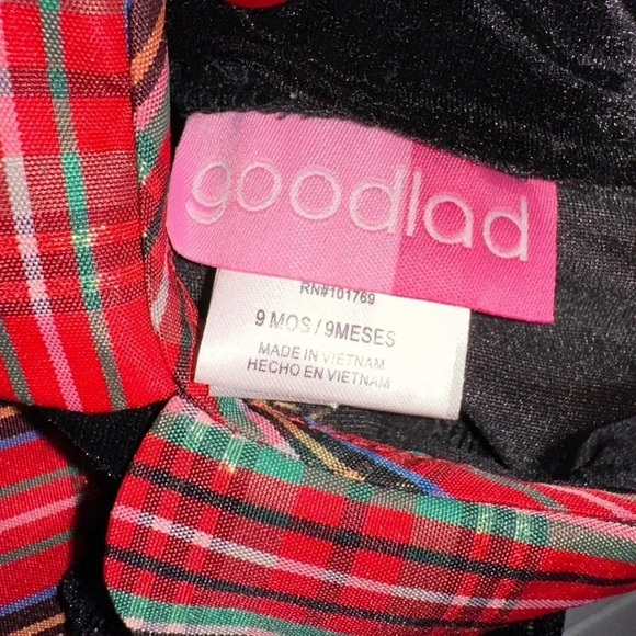 GOODLAD RED PLAID ROMPER SIZE 9M - Picture 2 of 7